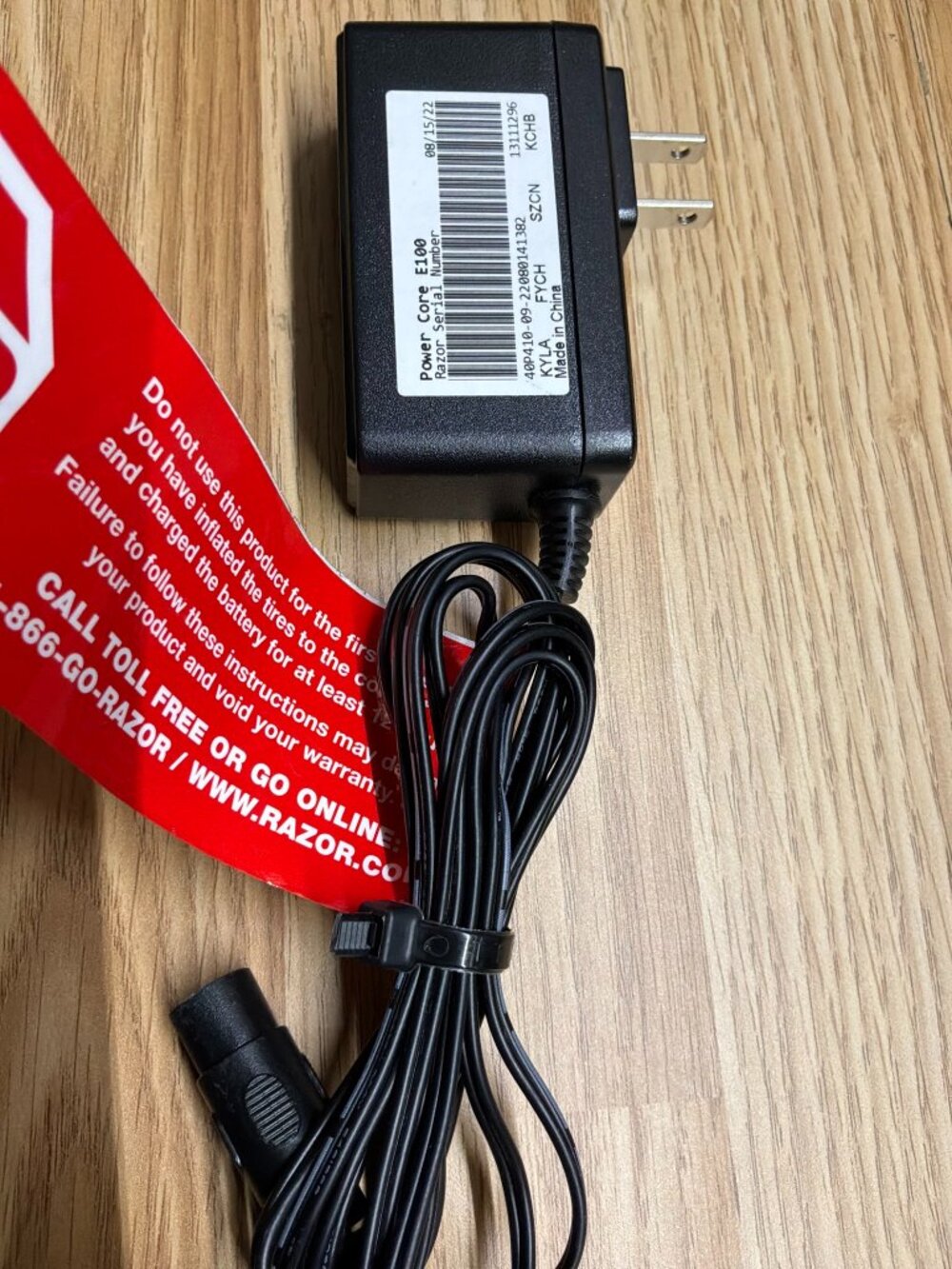 Razor Power Core E100 Electric Scooter 24V 0.6A OEM Battery Charger Adapter Genu